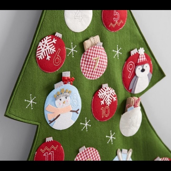 Pottery Barn Kids Felted and Fun Tree Shaped Pocketed Advent Holiday Calendar🎄 - Picture 4 of 16